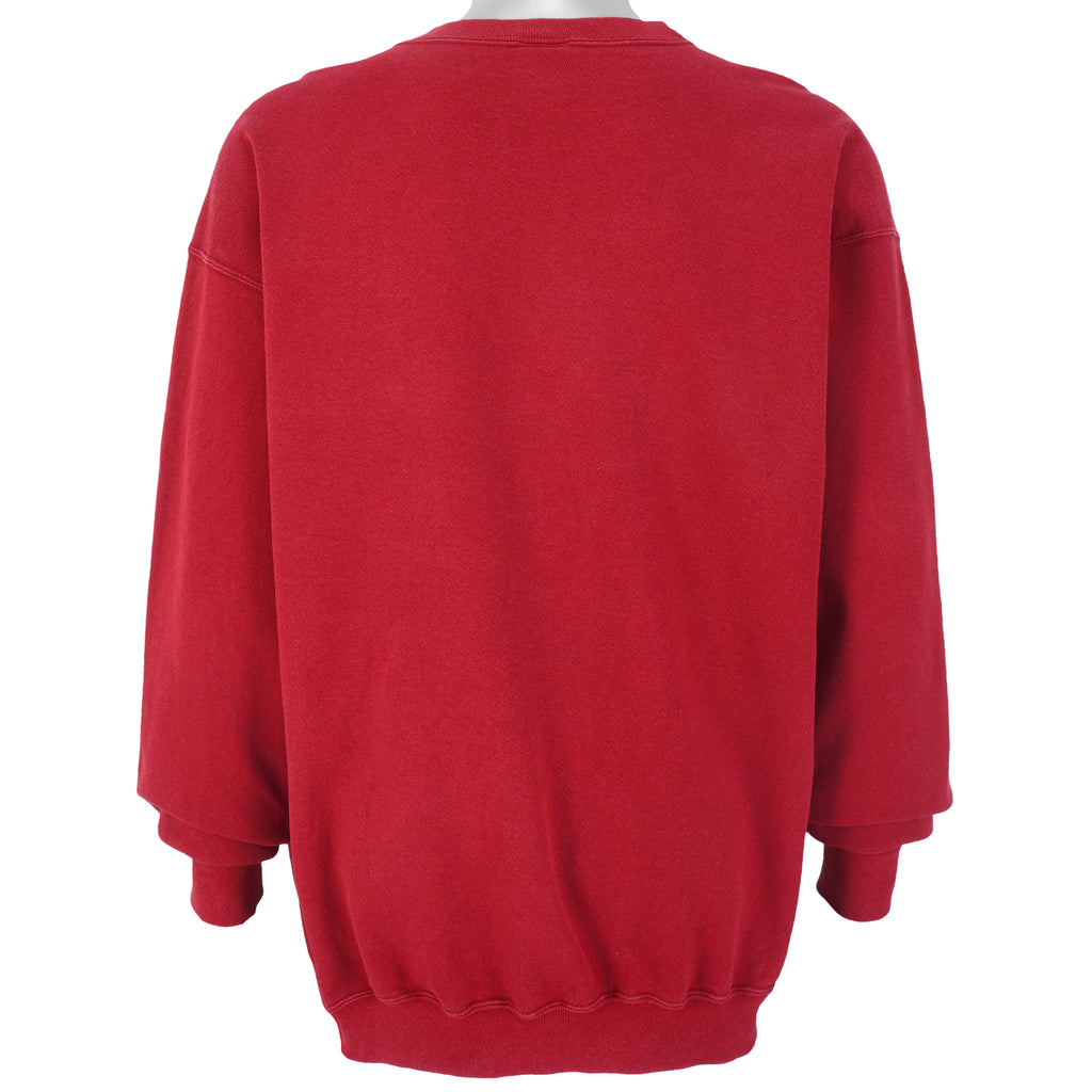 Nike - Red Classic Crew Neck Sweatshirt 1990s Large Vintage Retro