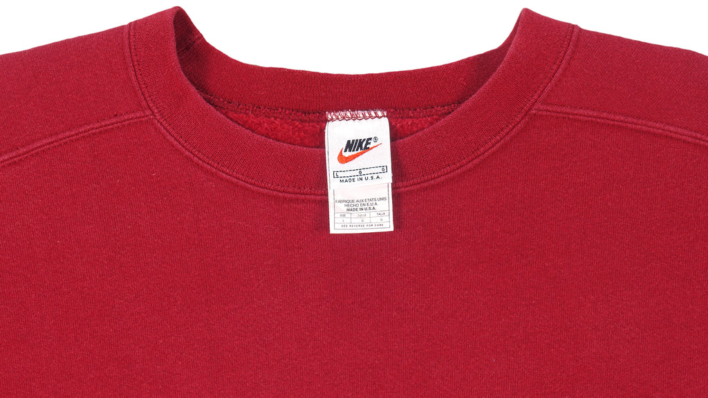 Nike - Red Classic Crew Neck Sweatshirt 1990s Large Vintage Retro