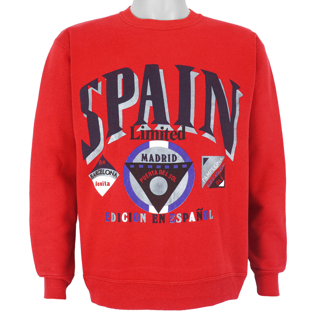 Vintage - Spain Limited Crew Neck Sweatshirt 1990s Medium Vintage Retro