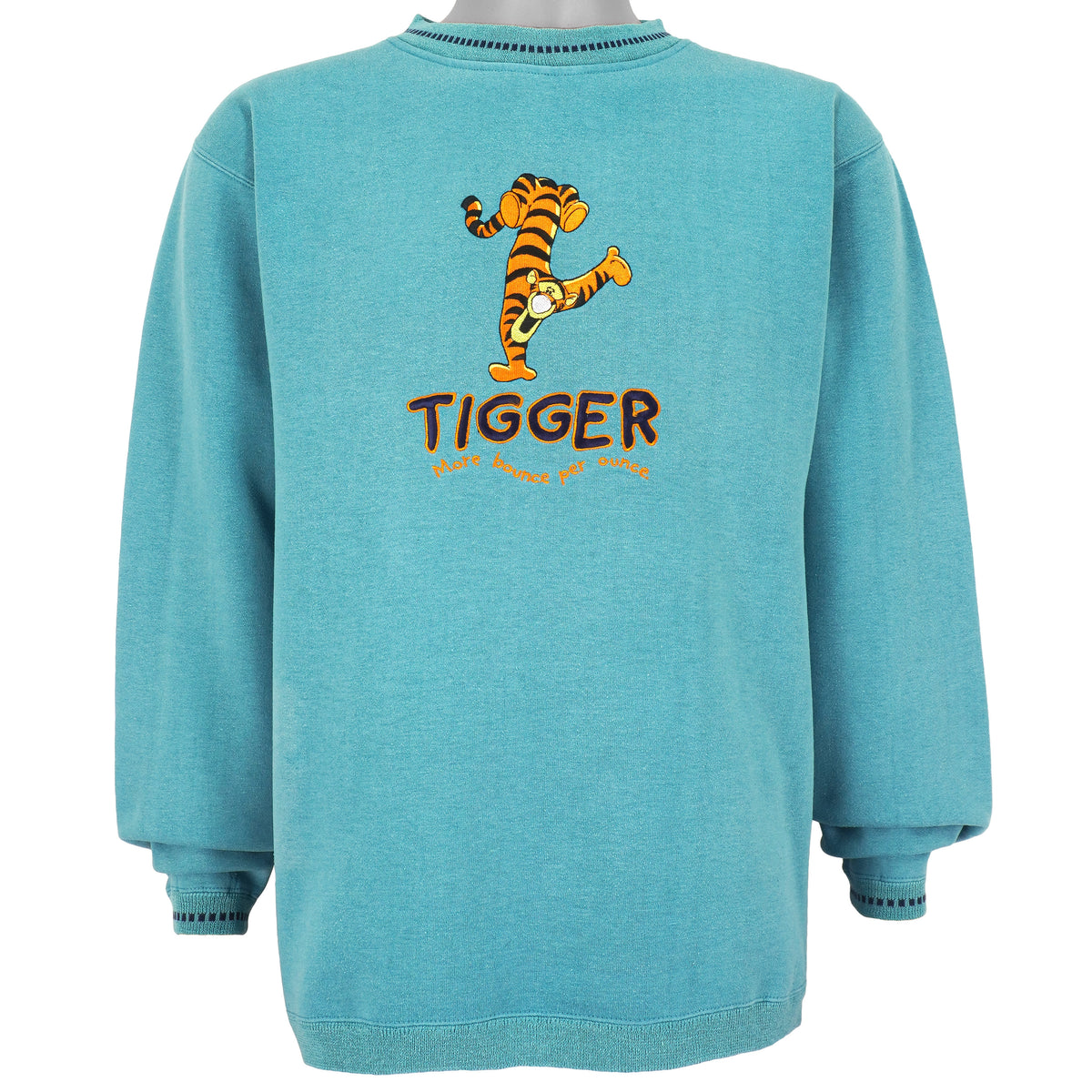 Disney - Blue Tigger Crew Neck Sweatshirt 1990s Medium Vintage Retro