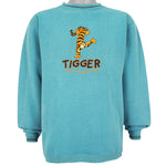 Disney - Blue Tigger Crew Neck Sweatshirt 1990s Medium Vintage Retro