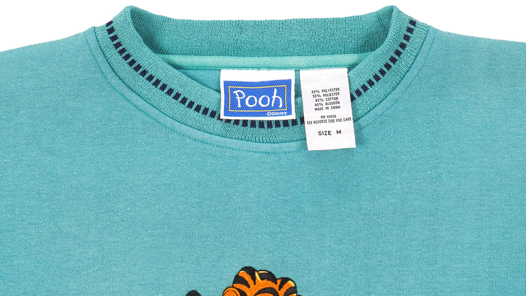 Disney - Blue Tigger Crew Neck Sweatshirt 1990s Medium Vintage Retro