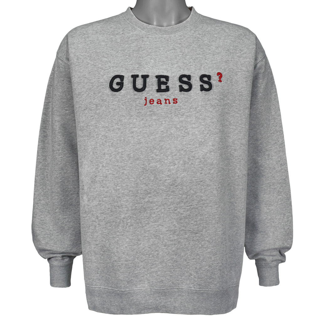Guess - Guess U.S.A Jeans Spell-Out Sweatshirt 1990s Large Vintage Retro