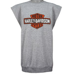 Harley Davidson - Grey Spell-Out Muscle T-Shirt 1998 XX-Large