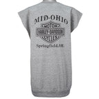 Harley Davidson - Grey Spell-Out Muscle T-Shirt 1998 XX-Large Vintage Retro