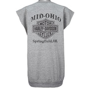 Harley Davidson - Grey Spell-Out Muscle T-Shirt 1998 XX-Large Vintage Retro