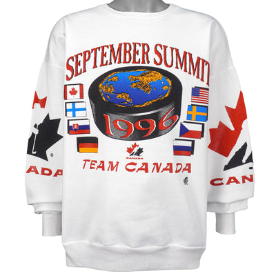 Vintage (Ravens) - Team Canada, Hockey Spell-Out & Logo Sweatshirt 1996 X-Large