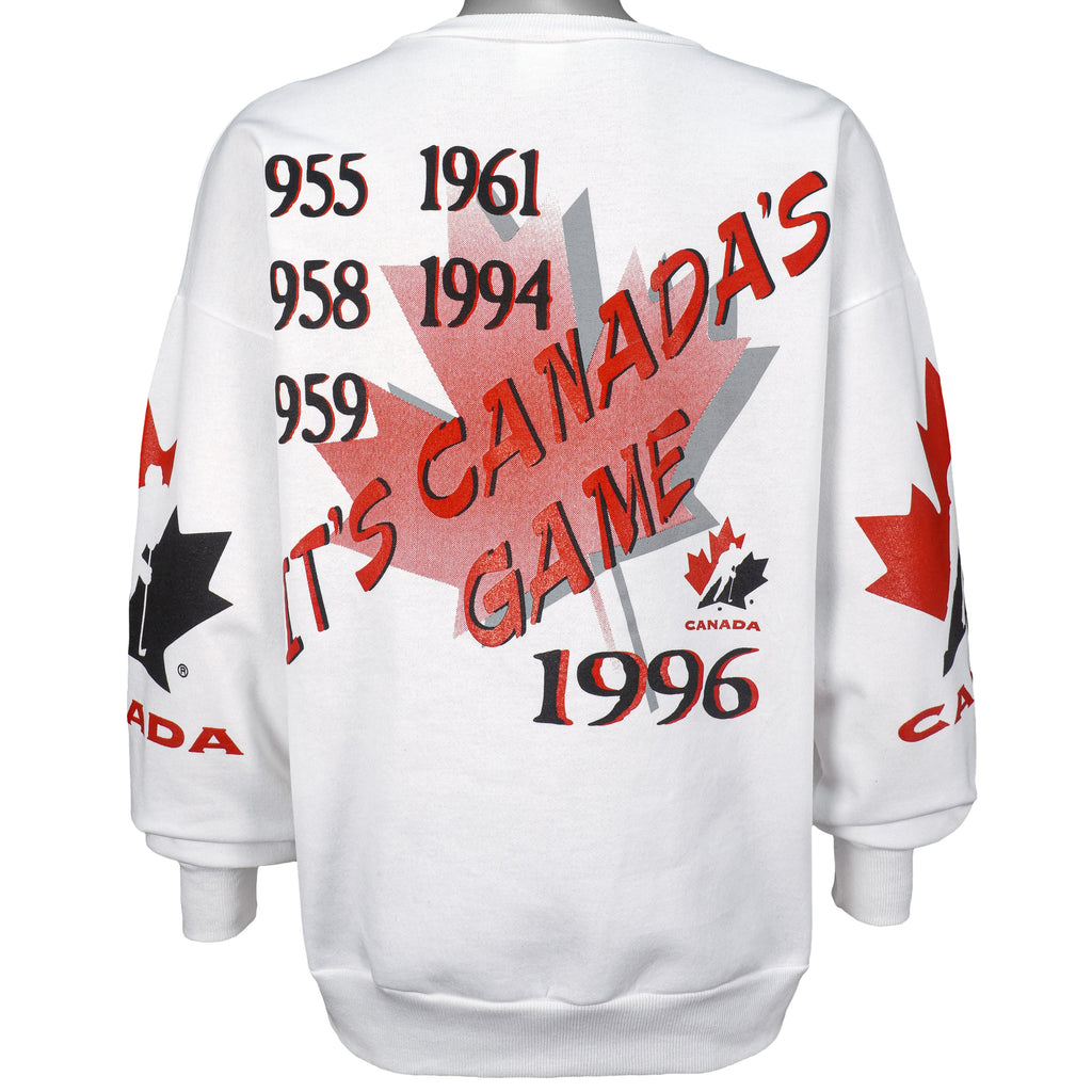 Vintage (Ravens) - Team Canada, Hockey Spell-Out & Logo Sweatshirt 1996 X-Large Vintage Retro Hockey