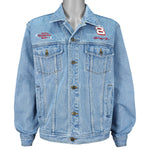 NASCAR (Chase) - Dale Earnhardt Jr., Budweiser Embroidered Jeans Jacket 1990s Large Vintage Retro