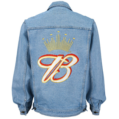 NASCAR (Chase) - Dale Earnhardt Jr. Budweiser Embroidered Denim Jacket 1990s Large