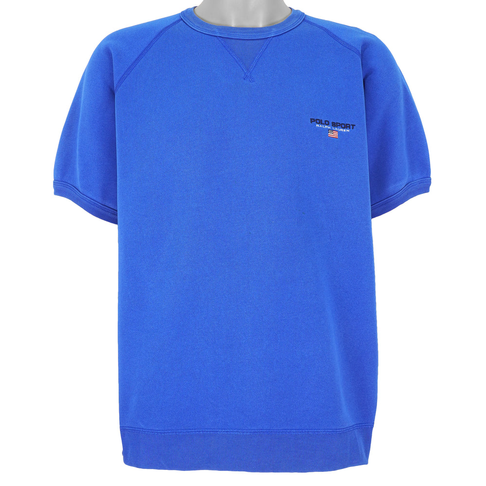 Ralph Lauren - Polo Sports Blue Crew Neck T-Shirt 1990s Large Vintage Retro
