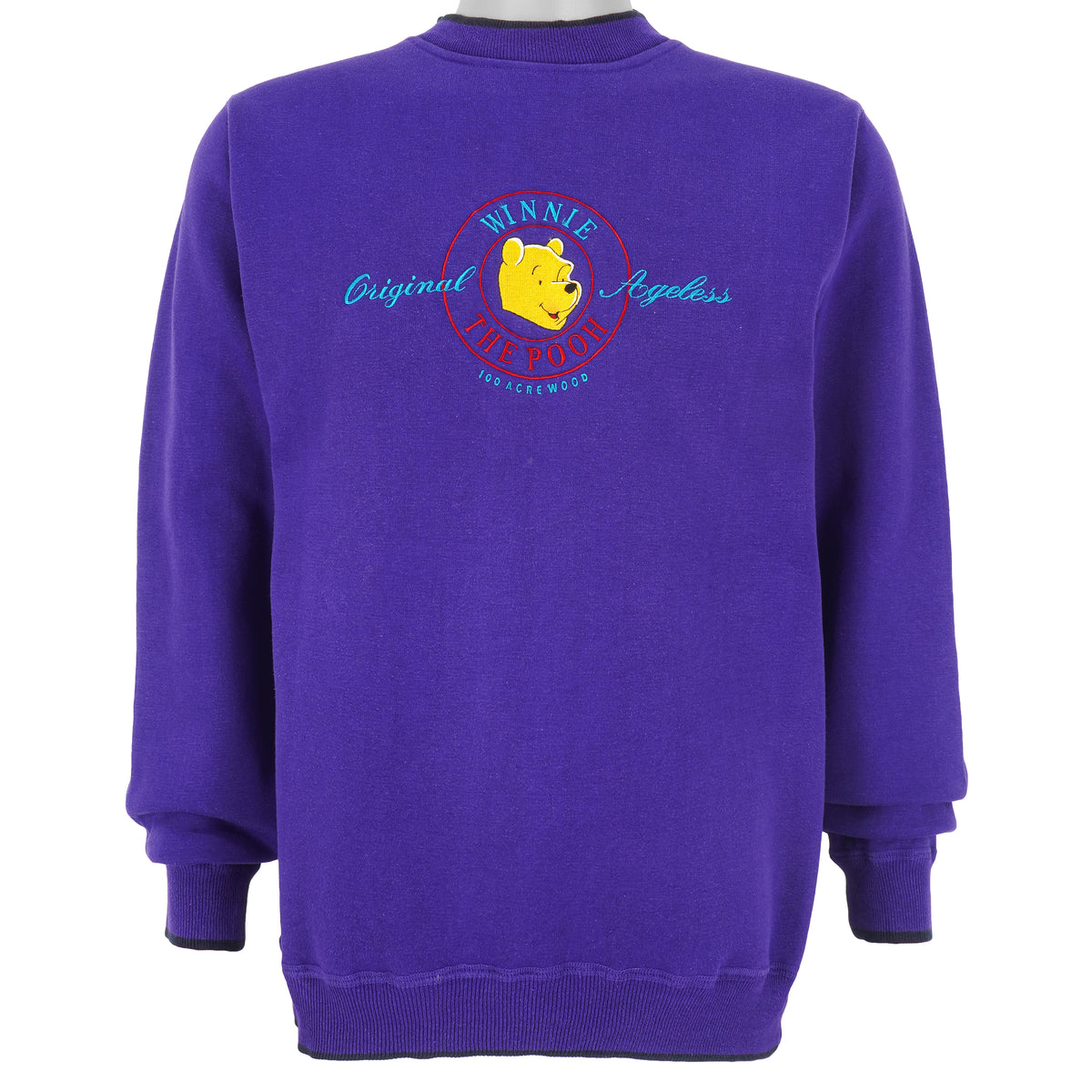 Disney - Winnie the Pooh Embroidered Crew Neck Sweatshirt 1990s Medium Vintage Retro