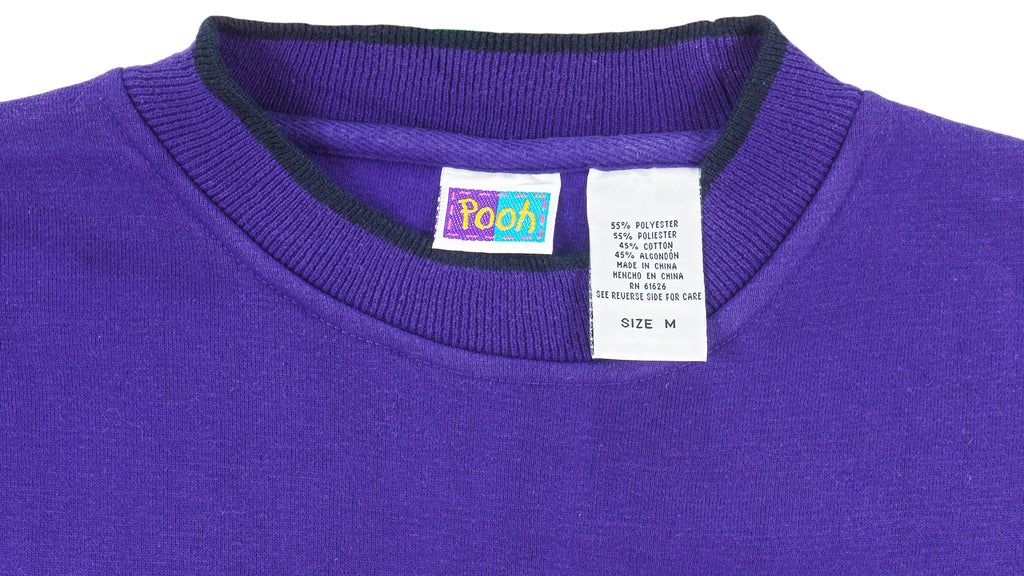 Disney - Winnie the Pooh Embroidered Crew Neck Sweatshirt 1990s Medium Vintage Retro