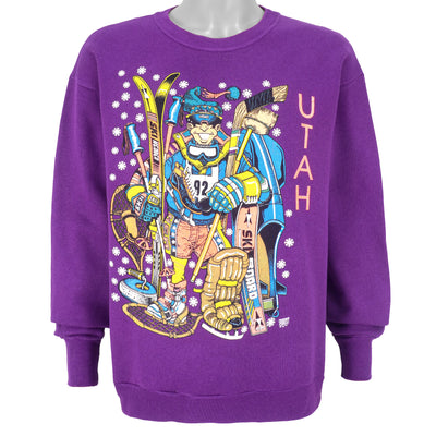 Vintage (Delta) - Utah Ski Crew Neck Sweatshirt 1990s Large