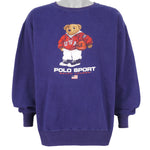Ralph Lauren - Polo Bear Sports Spell-Out Crew Neck Sweatshirt 1980s Large Vintage Retro