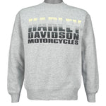 Harley Davidson - Grey Spell-Out Sweatshirt 2007 Medium Vintage Retro