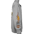 Harley Davidson - Twin Cities Spell-Out Zip-Up Sweatshirt 2007 X-Large Vintage Retro