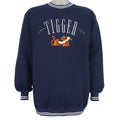 Disney - Blue Tigger Embroidered Crew Neck Sweatshirt 1990s Large Vintage Retro