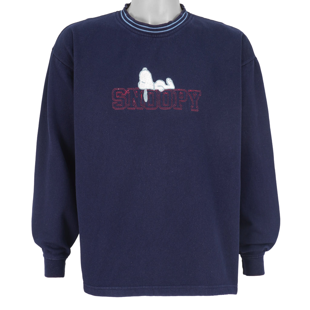 Vintage (Peanuts) - Snoopy Spell-Out Crew Neck Sweatshirt 1990s Large Vintage Retro