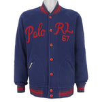 Ralph Lauren (Polo) - Blue Spell-Out Button-Up Jacket  1990s Medium Vintage Retro