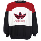 Adidas - Black & White Spell-Out Crew Neck Sweatshirt 1990s Large Vintage Retro