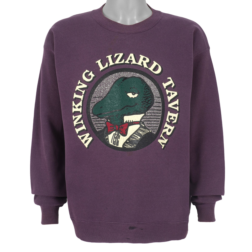Vintage (Lee) - Winking Lizard Tavern Crew Neck Sweatshirt 1990s Large Vintage Retro