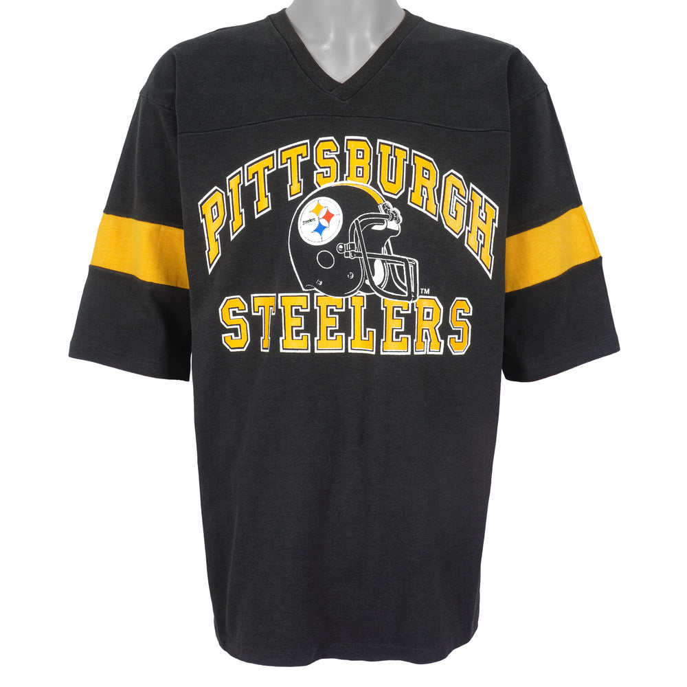 NFL (Logo 7) - Pittsburgh Steelers Big Spell-Out Jersey1970s X-Large Vintage Retro Football