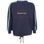 Guess - Dark Blue Spell-Out Crew Neck Sweatshirt 1990s Large Vintage Retro