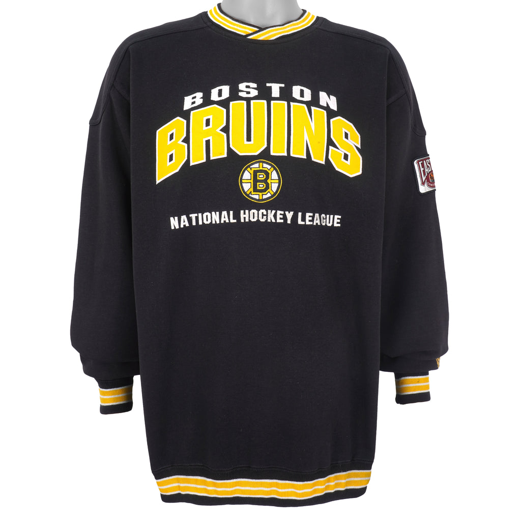 NHL (Lee) - Boston Bruins, Eastern Conference Spell-Out Sweatshirt 1990s X-Large Vintage Retro Hockey