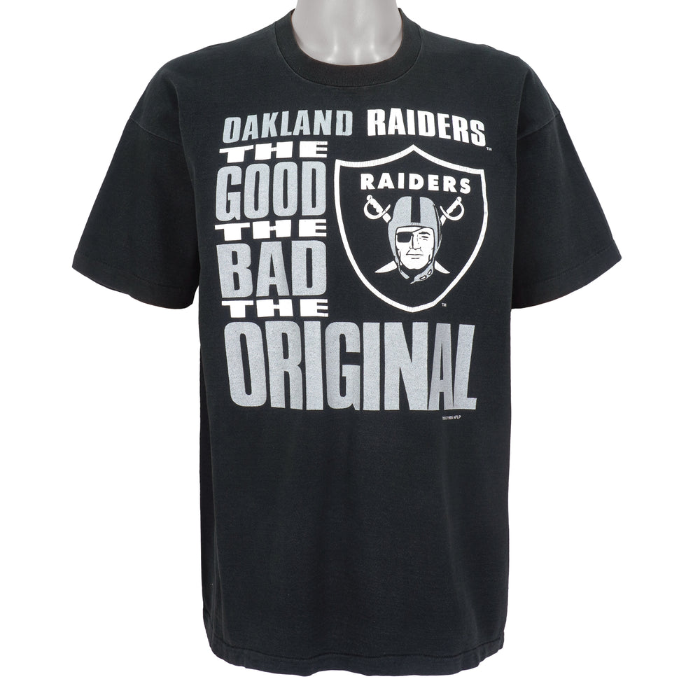 NFL (Salem) - Oakland Raiders Spell-Out T-Shirt 1995 X-Large Vintage Retro Football
