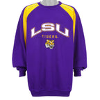Starter - LSU Tigers Spell-Out Crew Neck Sweatshirt 1990s XX-Large Vintage Retro Football College