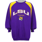 Starter - LSU Tigers Spell-Out Crew Neck Sweatshirt 1990s XX-Large Vintage Retro Football College
