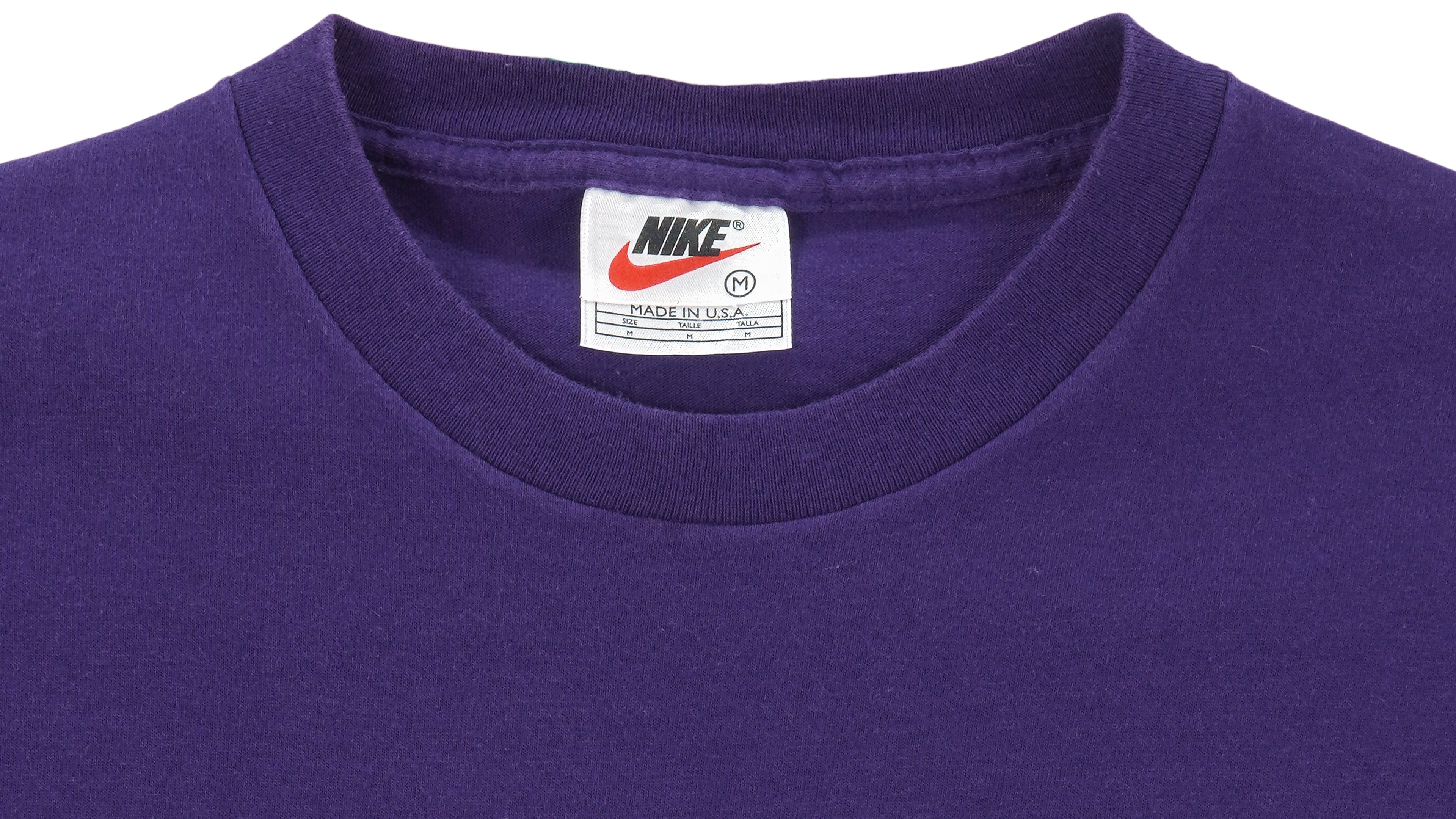 Nike - Purple Spell-Out T-Shirt 1990s Medium Vintage Retro