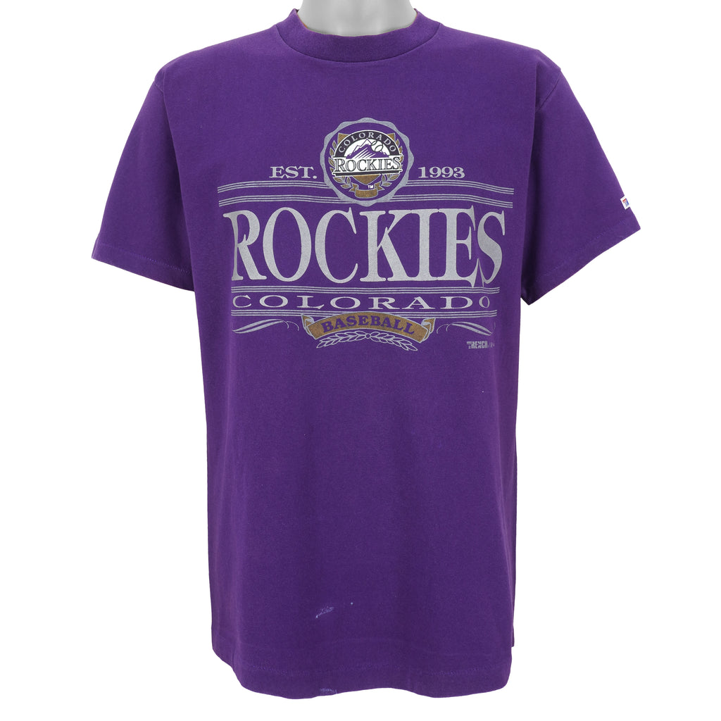 MLB (Trench) - Colorado Rockies T-Shirt 1992 Large Vintage Retro Baseball