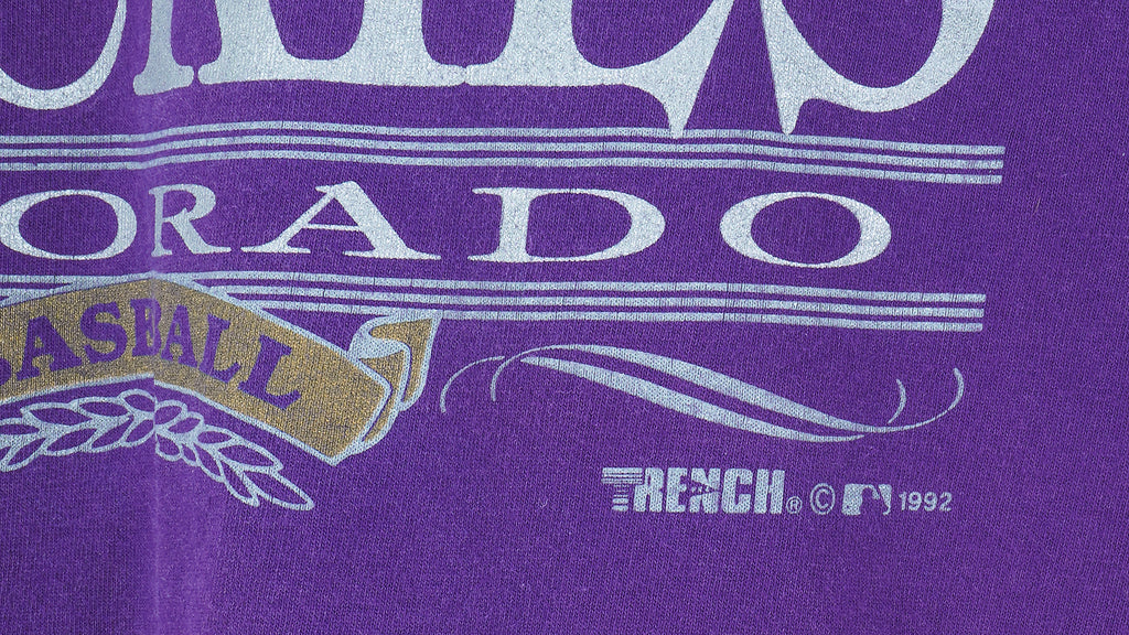 MLB (Trench) - Colorado Rockies T-Shirt 1992 Large Vintage Retro Baseball