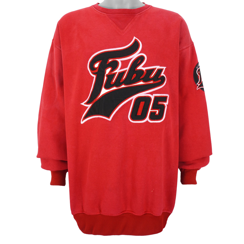 FUBU - Red FUBU 05 Sports Spell-Out Crew Neck Sweatshirt 1990s X-Large Vintage Retro