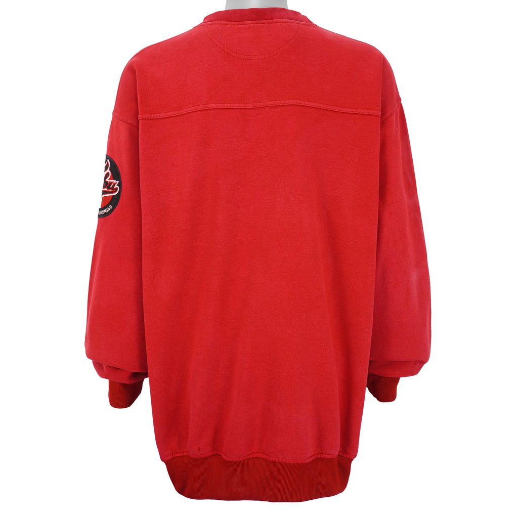 FUBU - Red FUBU 05 Sports Spell-Out Crew Neck Sweatshirt 1990s X-Large Vintage Retro