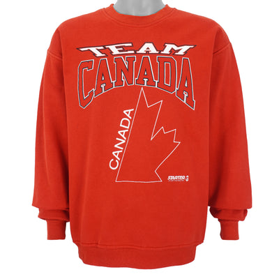 Starter - Team Canada Spell-Out Crew Neck Sweatshirt 1991 Medium