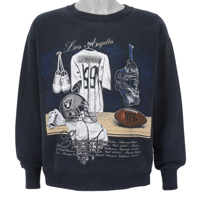 NFL (Nutmeg) - Los Angeles Raiders Big Logo Crew Neck Sweatshirt 1990s Large