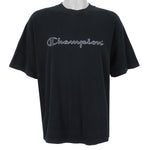 Champion - Black Spell-Out T-Shirt 1990s X-Large