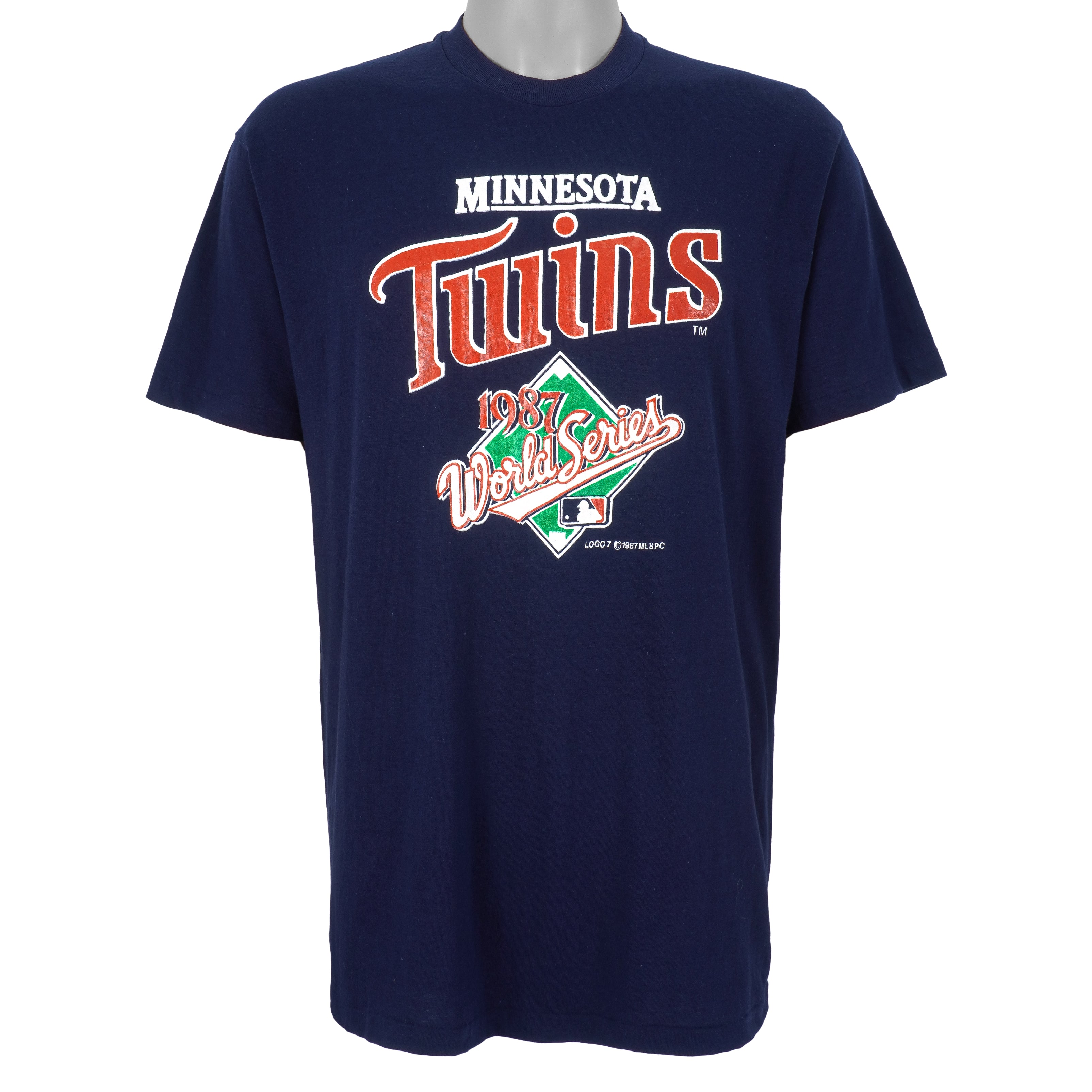 MLB (Logo 7) - Minnesota Twins World Series T-Shirt 1987 X-Large Vintage Retro Baseball