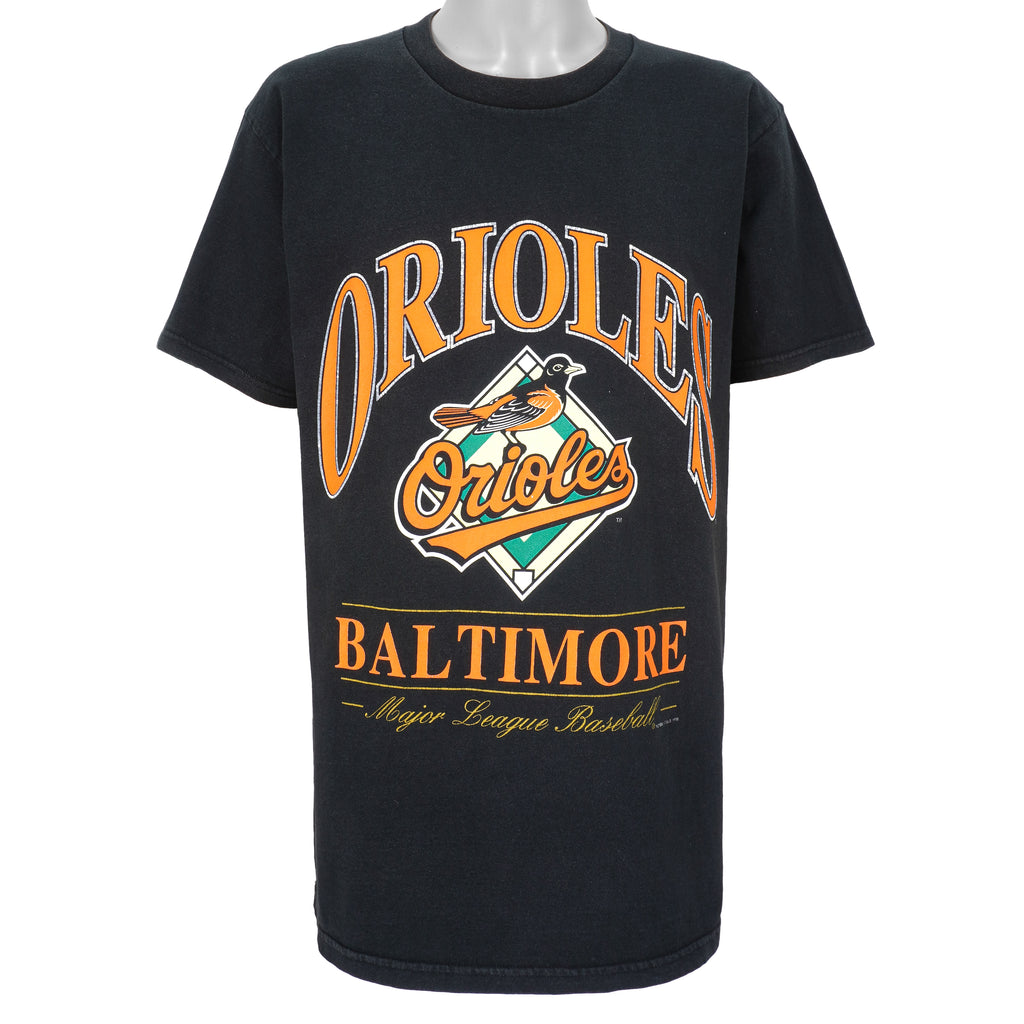 MLB (Lee) - Baltimore Orioles Spell-Out T-Shirt 1998 Large Vintage Retro Baseball