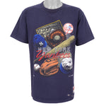 MLB (Nutmeg) - New York Yankees Spell-Out T-Shirt 1990s Large Vintage Retro Baseball