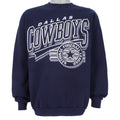 NFL (Logo 7) - Dallas Cowboys Spell-Out Crew Neck Sweatshirt 1990s Large Vintage Retro Football