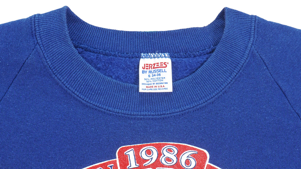 NFL (Jerzees) - New York Giants Spell-Out Sweatshirt 1986 Small Vintage Retro Football