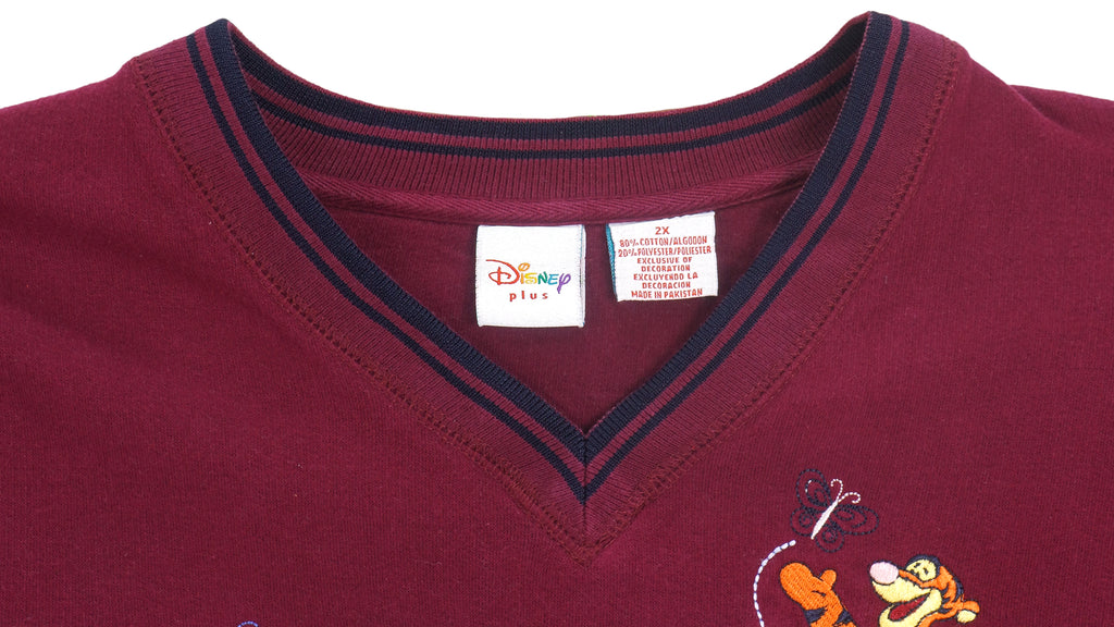 Disney - Red Tigger Embroidered Sweatshirt 1990s 2X-Large Vintage Retro