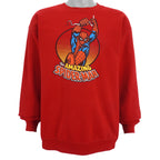 Marvel - Red The Amazing Spiderman Crew Neck Sweatshirt Large Vintage Retro