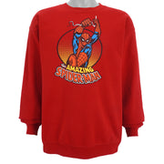 Marvel - Red The Amazing Spiderman Crew Neck Sweatshirt Large Vintage Retro