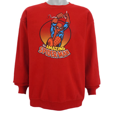 Marvel - Red The Amazing Spiderman Crew Neck Sweatshirt Large