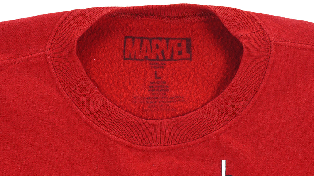 Marvel - Red The Amazing Spiderman Crew Neck Sweatshirt Large Vintage Retro